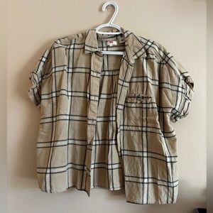 Tan Short-Sleeve Levi Flannel